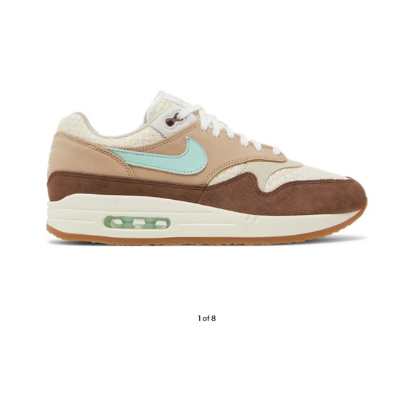 New Nike Air Max 1 Hemp Brown and Cream Sneakers - Picture 1 of 5
